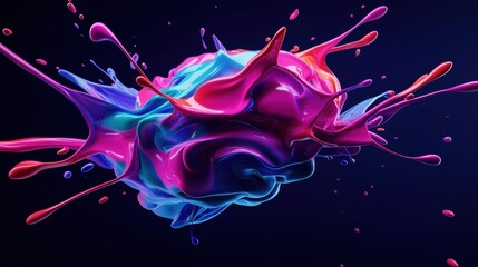 Wall Mural - Vibrant abstract splash of colorful paint in motion