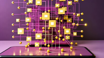 Poster - Exploring the fusion of technology and creativity in a vibrant digital landscape filled with colorful networks. Generative AI