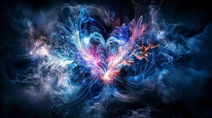 Aufkleber - Dynamic energy flow digital art abstract visuals dark background close-up breathing and pulsing energy concept