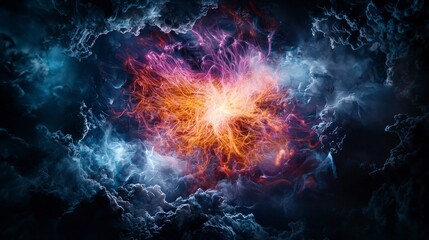 Aufkleber - Breathing of feelings through space emotions explode in cosmic art abstract environment digital artwork vibrant view