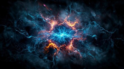 Poster - Transformational energy circulation in a cosmic landscape abstract visuals digital art vibrant atmosphere