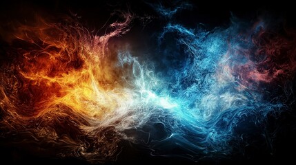 Aufkleber - Energy wave communication between life forms cosmic dimension abstract art dark environment surreal concept