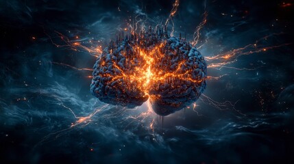 Aufkleber - Exploring the human mind as a vast city an artistic visualization of cognitive architecture