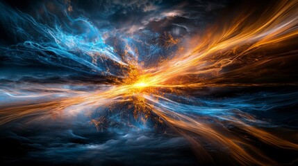 Poster - Ethereal thoughts in cosmic energy a surreal digital art journey through dynamic abstract environments