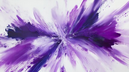Aufkleber - Abstract purple explosion painting with dynamic brush strokes, vibrant energy concept
