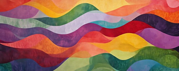 Aufkleber - abstract colorful wave pattern of vibrant colors in geometric design, artistic expression concept