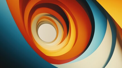 Poster - Vibrant Abstract Swirl in Bold Colors with Smooth Curves and Depth