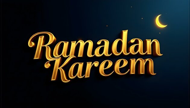 3D Metallic Islamic Ramadan Typography Design