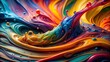 © Man888 - Colorful Abstract Liquid Paint Swirl - Minimalist Art Background