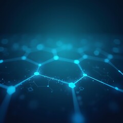 Wall Mural - generative ai blue network connection abstract technology background network connection technology a
