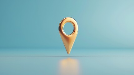 Fototapete - Icon Pin Location gold Luxurious golden pin with detailed craftsmanship, symbolizing premium mapping and high value destination marking.