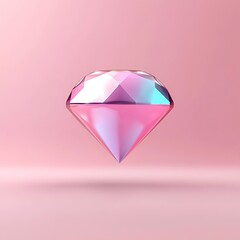 Poster - Iridescent Pink Diamond on a Pink Background