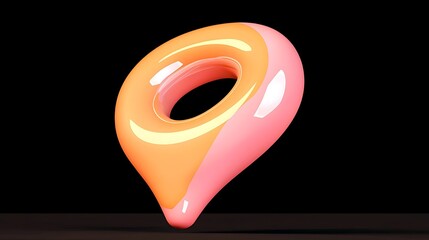 Poster - Abstract 3D Render of a Pink and Orange Location Marker