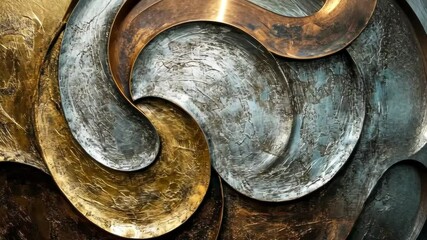 Poster - Intricate metal design in swirling patterns showcasing artful craftsmanship and rich textures. Generative AI