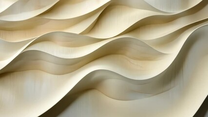 Poster - Creative exploration of textured waves with soft tones in a modern interior design setting. Generative AI