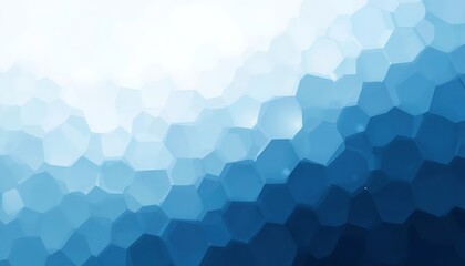 Poster - Abstract Gradient Hexagon Pattern in Blue and White Modern Backdrop
