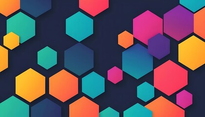 Poster - Abstract Hexagon Pattern with Vibrant Colors for Modern Graphic Design