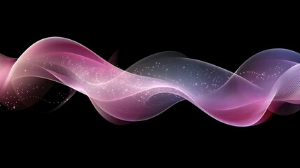 Poster - Abstract pink wave, dark background, design element