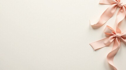 Leinwandbilder - Elegant Peach Ribbon Bows on a Soft Background, Perfect for Festive or Celebratory Designs