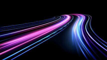Poster - Abstract light trails, speed, night, motion, technology