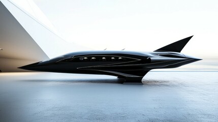 Poster - Sleek Futuristic Aircraft Design with Sharp Angles and Glossy Finish