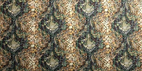 Leinwandbilder - Abstract Pebble Mosaic A Seamless Textured Background Featuring Irregularly Shaped Stones in Earthy Tones