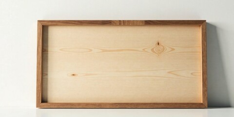 Poster - Simple Wooden Frame with Light-Colored Wood Panel Ideal for Mockups and Presentations