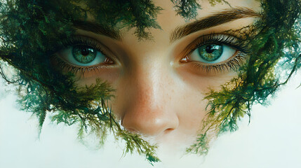 Poster - A captivating close-up of a woman
