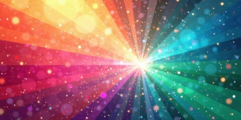 Aufkleber - Radiant Burst of Hues A Festive, Joyful, and Vibrant Color Explosion with Shimmering Particles and Glowing Lights
