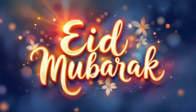 Watercolor Eid Typography Calligraphy Design