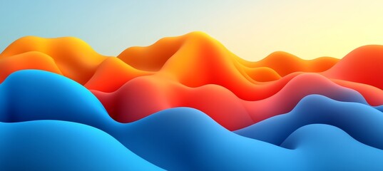 Poster - Vibrant Digital Marketing Waves, Colorful Advertising Background with Dynamic Flowing Shapes.