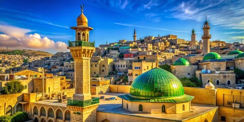 Wall Mural - Hebron Ibrahim Mosque:  Ancient Islamic Architecture, Palestine - High-Resolution Stock Photo