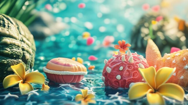 Cute elements add charm to any summerthemed design.