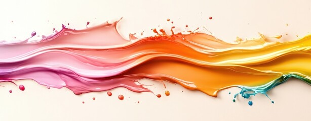 Aufkleber - Vibrant Flowing Colorful Paint Splash Abstract Art Dynamic Background for Creative Projects