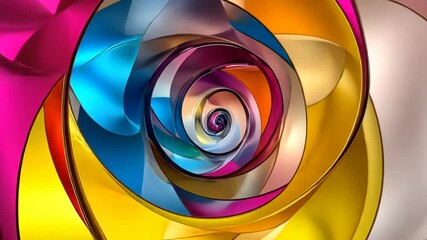 Poster - Colorful spiral journey through abstract design in a vibrant display of shapes and hues. Generative AI