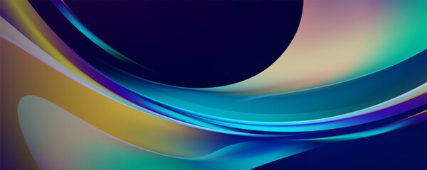 Poster - Colorful waves technology abstract blue background