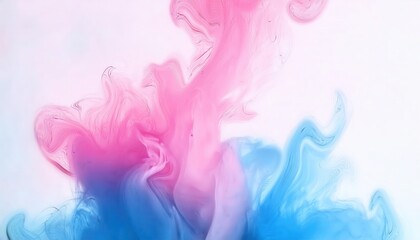 Aufkleber - pastel pink and blue ink swirling in water on white background for abstract designs, modern art, and creative projects