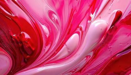 Poster - vibrant pink paint texture swirl with bold strokes and glossy finish for abstract background or artistic designs