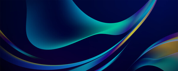 Poster - Colorful waves technology abstract blue background