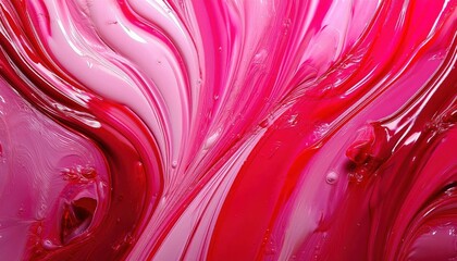 Poster - vibrant pink paint texture swirl with bold strokes and glossy finish for abstract background or artistic designs