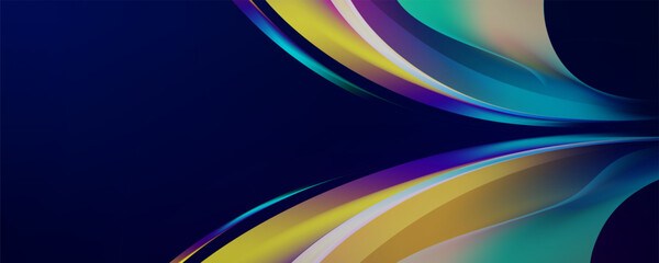 Poster - Colorful waves technology abstract blue background