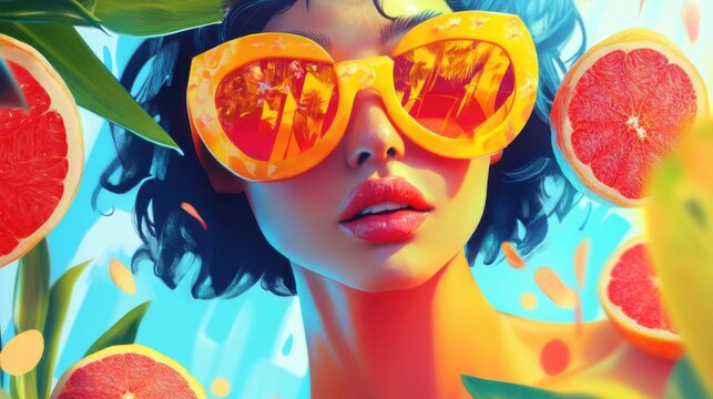 Sizzling fun illustrations radiate summer energy.