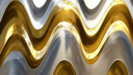 Poster - Captivating dance of metallic waves in a sunlit urban setting. Generative AI