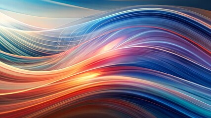 Poster - Captivating flow of colors dances across the canvas of the digital ocean at twilight hour, mesmerizing viewers with vibrant hues. Generative AI