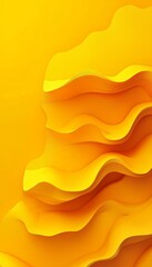 Poster - Delicate Sunflower Yellow 3D Wave Texture Pattern An Elegant, Minimalist Background for Design