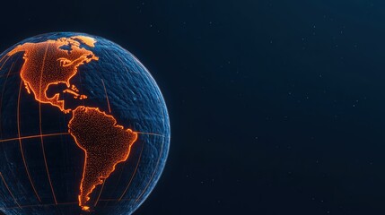 Poster - global map with orange glow highlighting the americas region