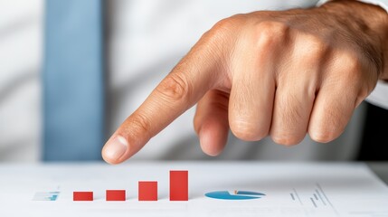Poster - Business Growth Indicator with Hand Pointing at Data Chart