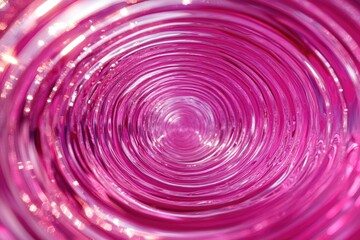 Aufkleber - Abstract pink swirling vortex, resembling a tunnel or whirlpool, with concentric circles and glossy texture.