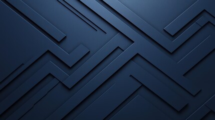 Poster - Elegant Blue Abstract Lines and Shapes on a Dark Background