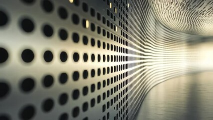 Poster - Explore the captivating design of a modern art installation featuring rhythmic patterns and serene lighting in an innovative space. Generative AI